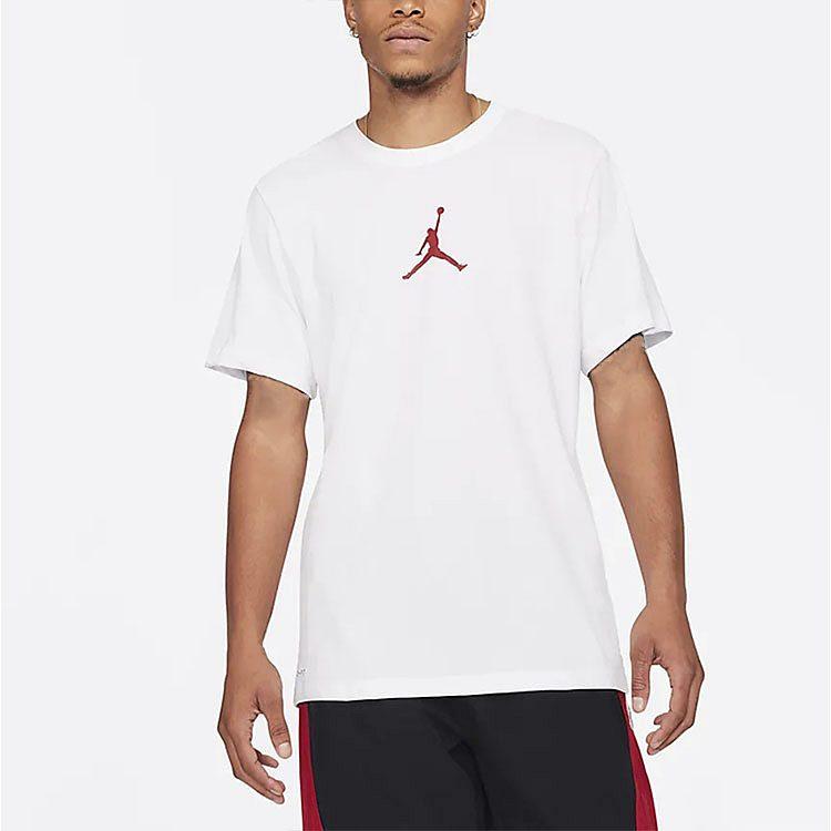 Jordan T Shirt Asian Version Men's White/Training Red CW5191-101