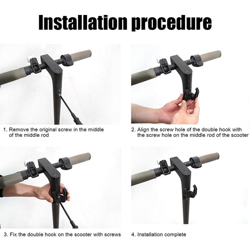 1Pc Electric Scooter Front Hanger Electric Scooter Accessories Scooter Bag Helmet Dual Claw Hook Bags Grip Storage Holder Rack