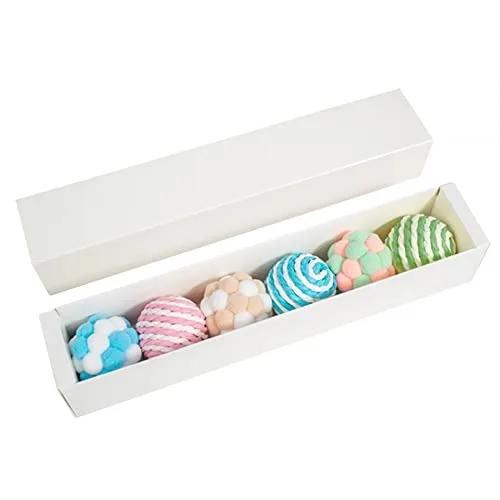 6pcs Cat Toys Colorful Handmade Bell Ball Elastic Plush Ball Interactive Playing Chase Kitten Pet Supplies Accessories