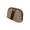 GUCCI Ophidia old flower logo striped webbing canvas patch leather handbag toiletry bag makeup bag large female model blackwood/brown
