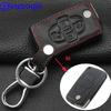 Jingyuqin Remote Fob Cover Case Leather Car Key 4 Buttons For Peugeot 1007 807 Cocolockey For Citroen C8 Holder