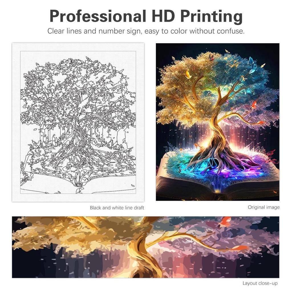 Рамка для рисования по номерам, наборы, красочная елочная книга, рисунок по номерам, пейзаж, подарок «сделай сам», ручная работа, домашний декор 40x50