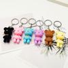 Backpack Charm Wool Bear Shape Key Rings Pendant Soft Color Bear Keychains   Backpack Decoration