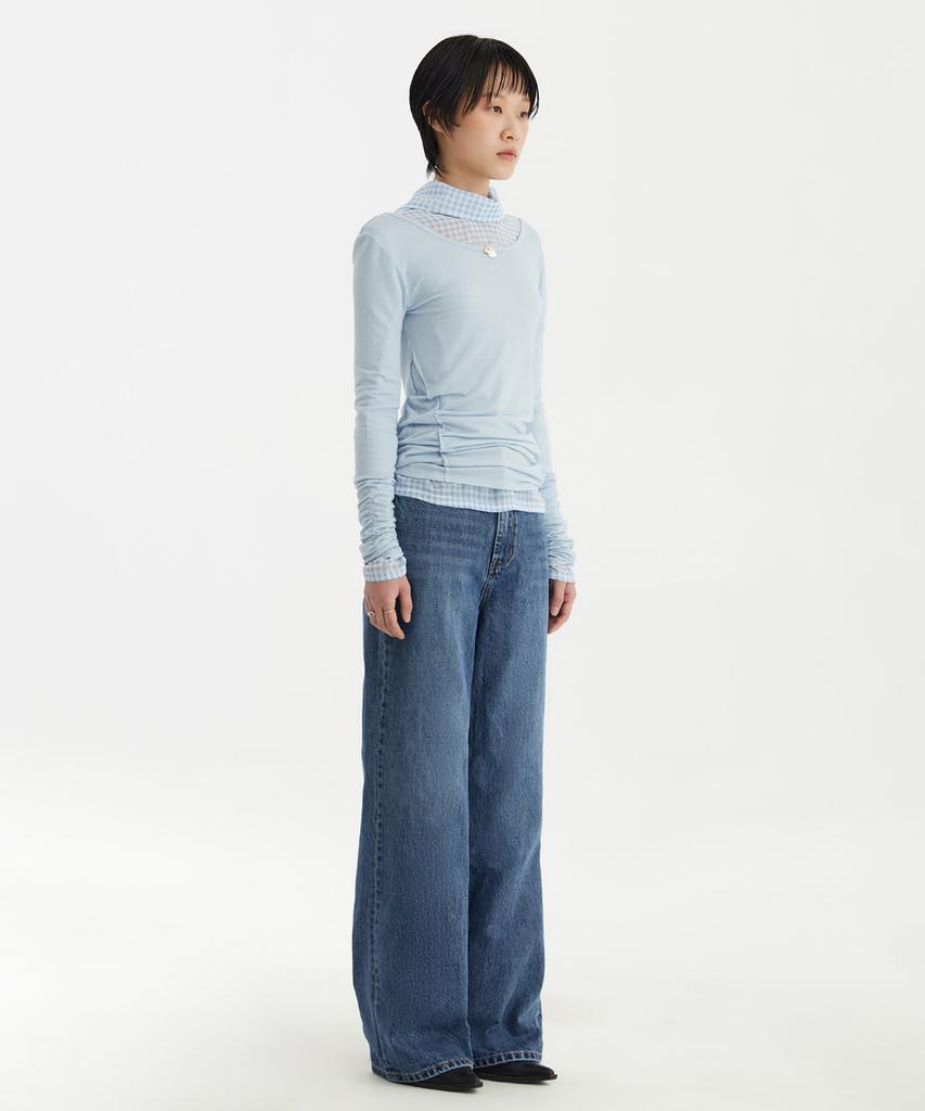 YOUTH Wide Denim Pants (W) - Medium Blue