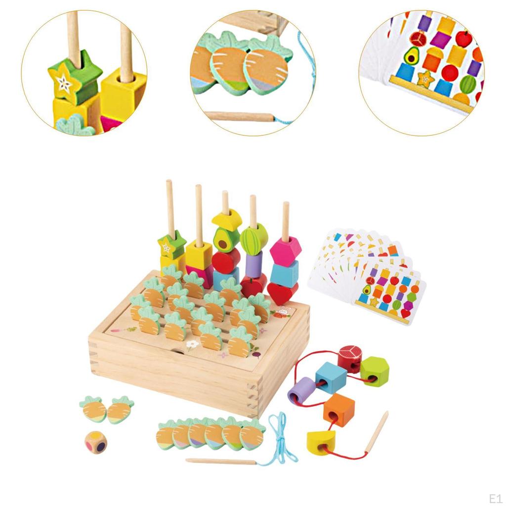 Монтессори деревянные бусины последовательность игрушек набор цветных головоломок игрушки, креативная форма