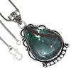 Pendant Chrysocolla Gemstone Handicraft Valentine'Day Silver Jewelry 2.25"