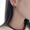 Mxe [925silver] Red Onyx Earring (2size)