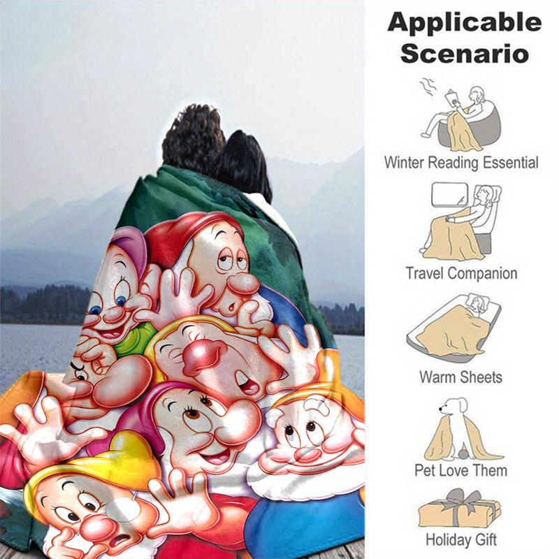 1pc, Cozy Home Decor: Seven Dwarfs Flannel Blanket Perfect Gift for Bedroom, Living Room, Travel, Camping, Car