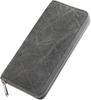 Made In Japan Elephant Leather Long Wallet Round Zipper Large Capacity Slim Gray [Zoo] ZLW-101 Men's