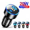 PD 20W USB Car Charger Quick Charge 3.0 Type C Fast Charging Phone Adapter for Iphone 14 13 Samsung Charger In Car