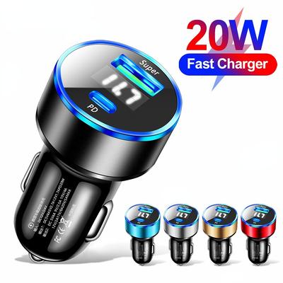 PD 20 Вт USB Автомобильное зарядное устройство Quick Charge 3.0 Type C Адаптер для быстрой зарядки телефона для iPhone 14 13 Samsung Зарядное устройство в автомобиле