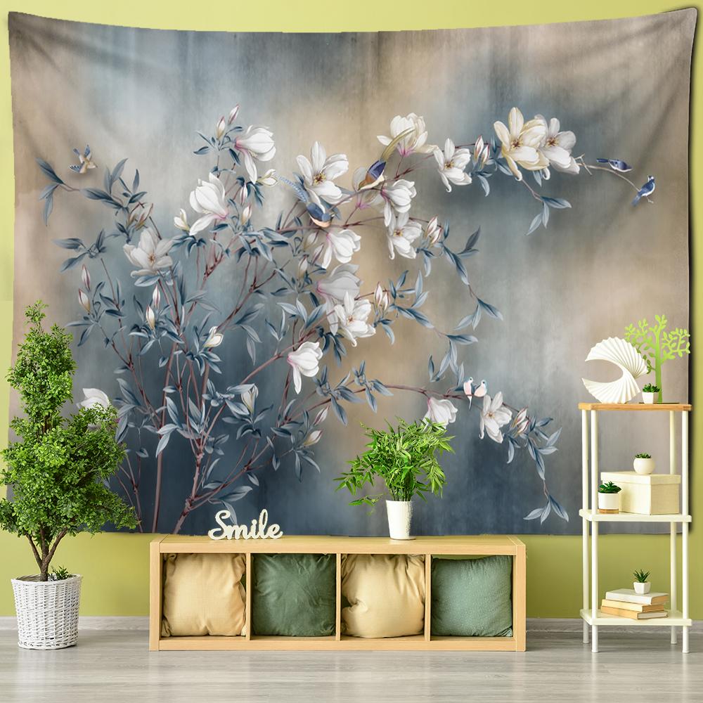 Лесная хижина гобелен настенная картина маслом фон ткань печать психоделическое колдовство богемный декор