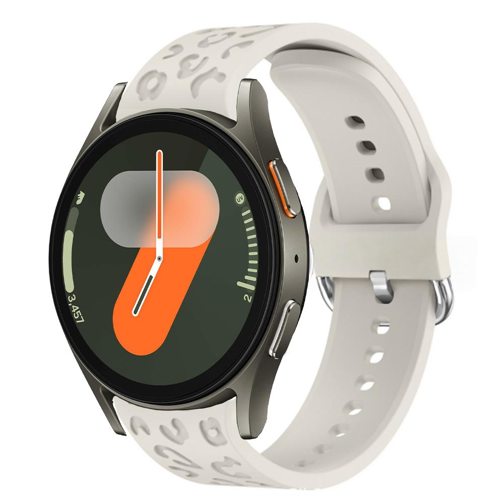 Engraved Strap For Samsung Galaxy Watch 7 FE 6 4 5 pro Silicone Leopard No Gaps Bracelet correa Galaxy Watch6 Classic 20mm band