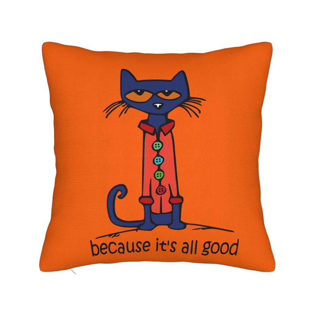 Cute Kitten Petes the cat   Square Pillow Cases  Cushion Cover Awesome Zipper Decor Throw Pillow Case Cover for Living Room