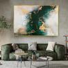 Luxury Green Gold Foil Marble Poster Aesthetic Decorative Paintings Canvas Wall Art Pictures Living Room Bedroom Interior Decor