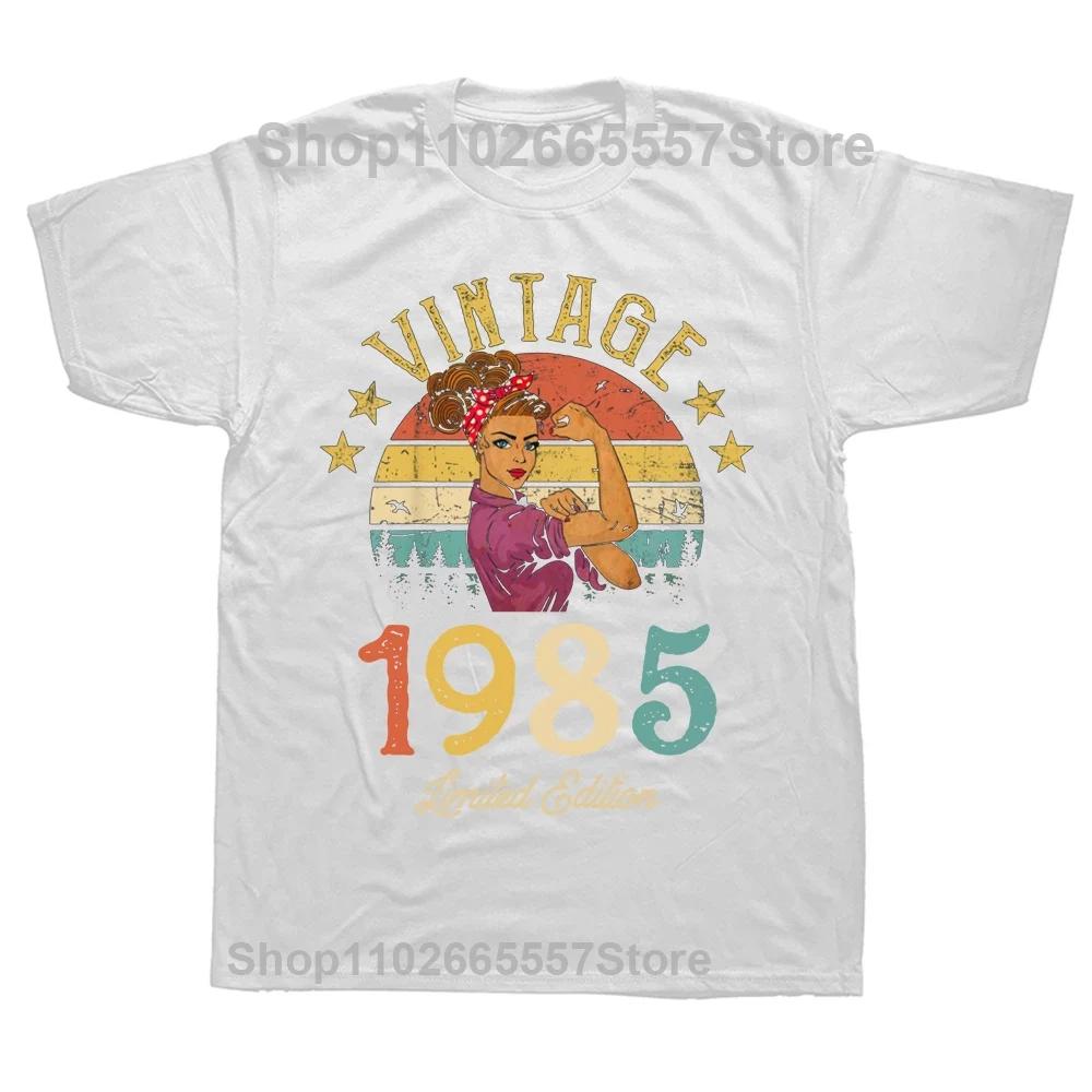 Vintage 1985 Limited Edition Cassette Tape 39th Birthday T Shirt Tee Tops Round Neck Fashion Tshirt Clothing Basic T-shirts