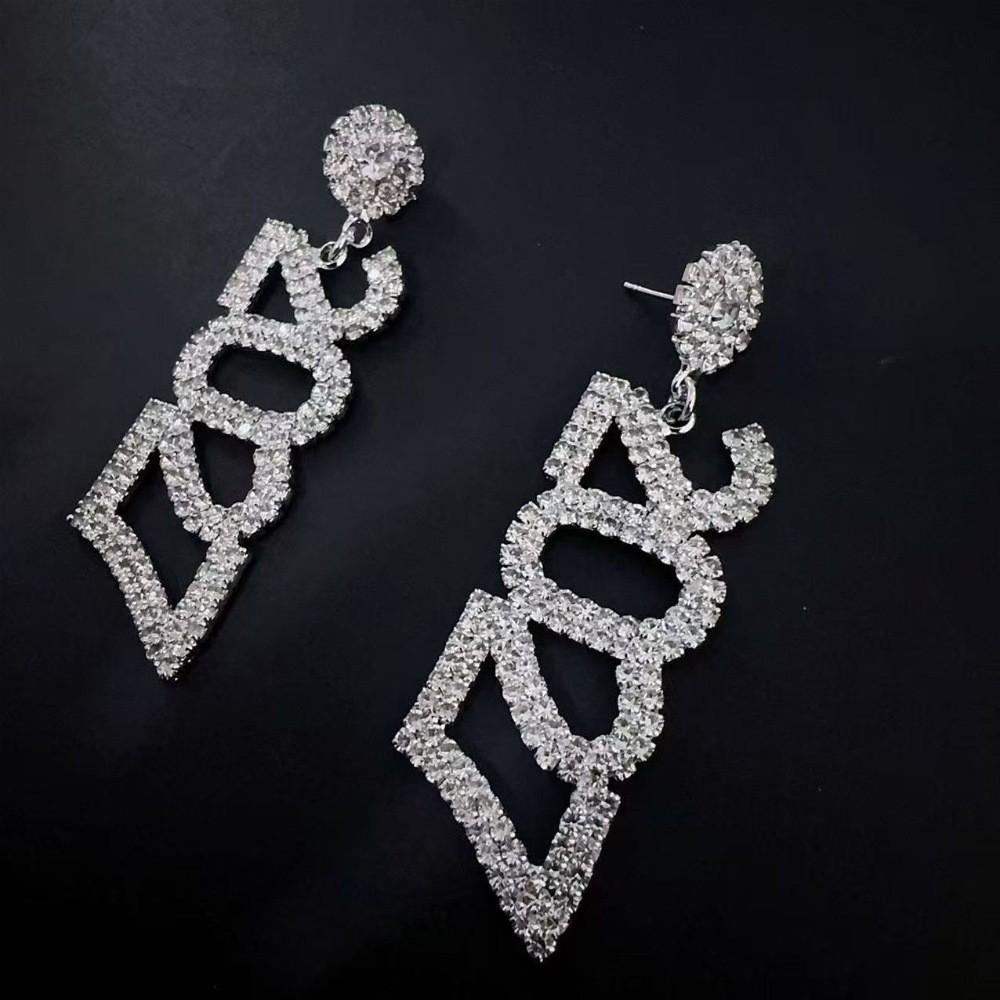 Серьги-буквы "Водный Алмаз" с серебристыми кристаллами AB для женщин, праздничный подарок