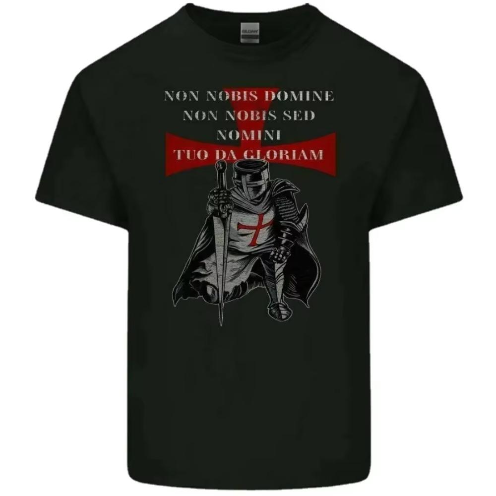 Футболка с молитвой на кресте в честь Дня Святого Георгия ордена тамплиеров и тевтонских крестоносцев. Высококачественная хлопковая мужская футболка с коротким рукавом и круглым вырезом