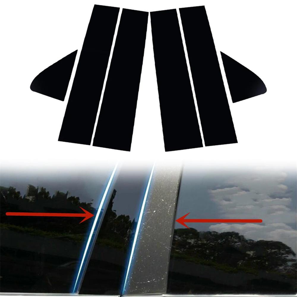 6PCS Black Pillar Posts Window Trim For CHEVY Silverado GMC Sierra 1500 2019-22