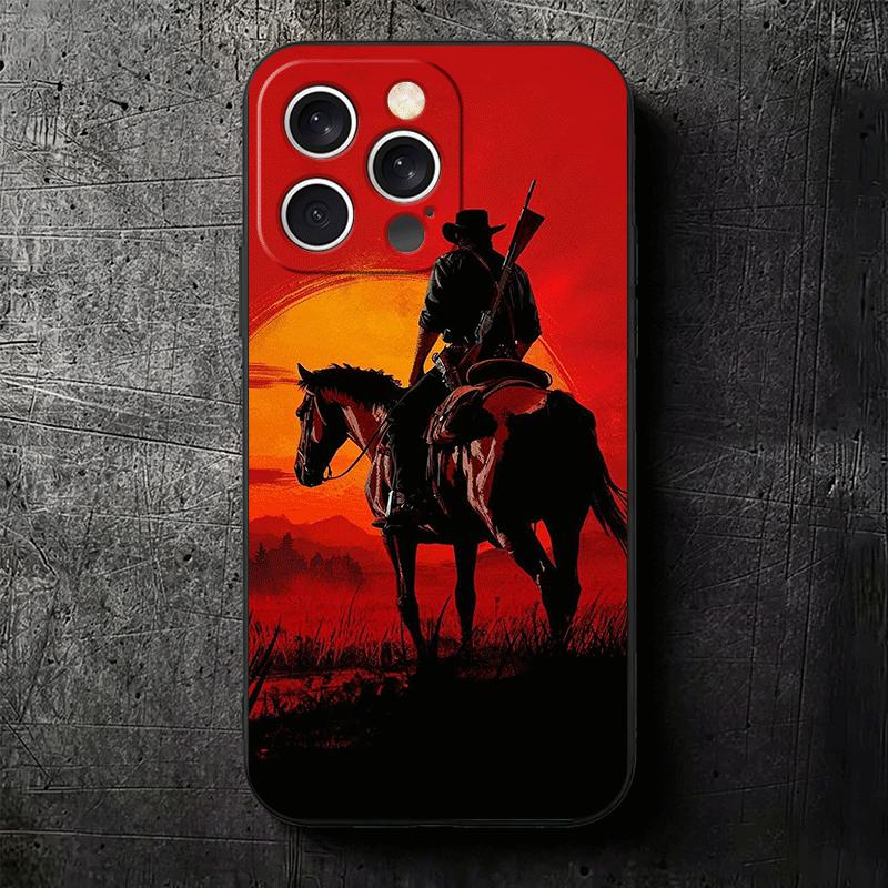 Мягкий чехол для телефона Red Dead R-Redemption для iPhone 16 16E 17 Air 15 Pro Max 14 Plus 13 Mini 11 12 7 Черная задняя крышка