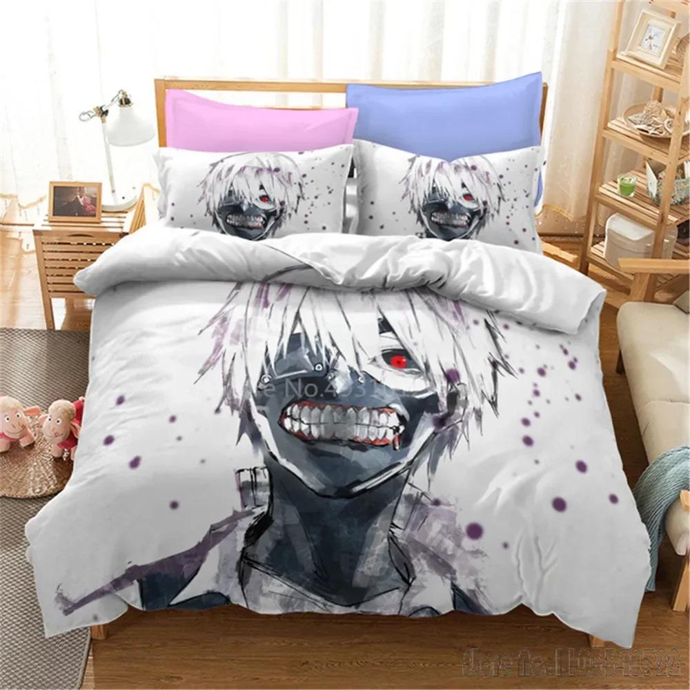 Admire 3D Tokyo Ghoul Cartoon Duvet Cover Set HD Comforter Cover for Kids Постельные принадлежности Постельное белье Декор для спальни