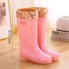 Tall Tube Thickened Rain Shoes Women's Waterproof Shoes Women's Outer Wear Rain Boots Non-slip Warm Quick-drying Water Boots Rubber Shoes
