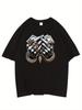 Men's 100% Cotton Hands Holding Money Pattern Shirt,Short Sleeve Tee For City Walk Street Hangi
