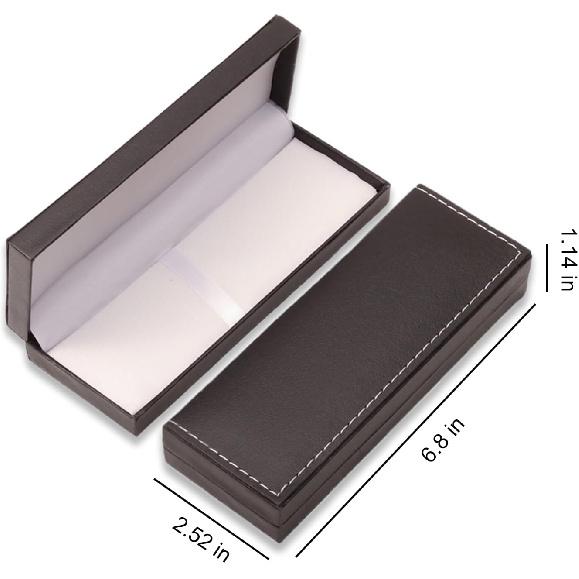 Leather Pen Box Single Case Empty Rectangle Pen Boxes for Fountain and Ballpoint Pens Display Organizer Storage Case for Men and Women Business