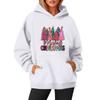 Women's Sweatshirts O-neck Long Sleeve Christmas Printed Top Solid Color Hoodie