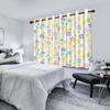 2Pcs Sun Colorful Flowers Window Curtain for Children's Bedroom Blackout and Heat Insulation Grommet Drapes Home Decoration
