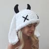 New Wool Hat Cute Little Devil Horns Rabbit Ears Head Cover Thickened Warm Knitted Hat Sweet Cool Wind