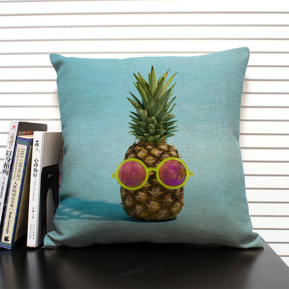 Tropical Plant Fruits Cushion Cover Cactus Pineapple Pattern Home Sofa Modern Art Decorative Pillow Case 45x45 Linen Pillowcase