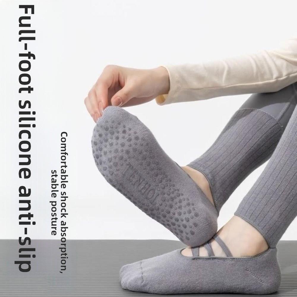 Хлопковые носки для йоги Harajuku Street с ремешками и нескользящей подошвой Новые носки для пилатеса