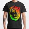 Men Fashion Casual Short Sleeves Roaring Lion Black Tees Oversized T-shirts