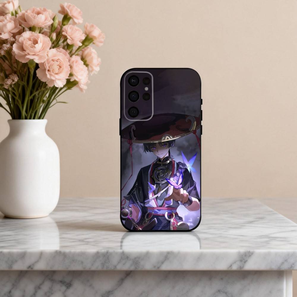 Чехол для телефона S-Scaramouches G-Genshin I-Impact-T для Samsung S25,S24,S21,S22,S23,S30,Ultra,S20,Plus,Другие Мягкий Черный Чехол