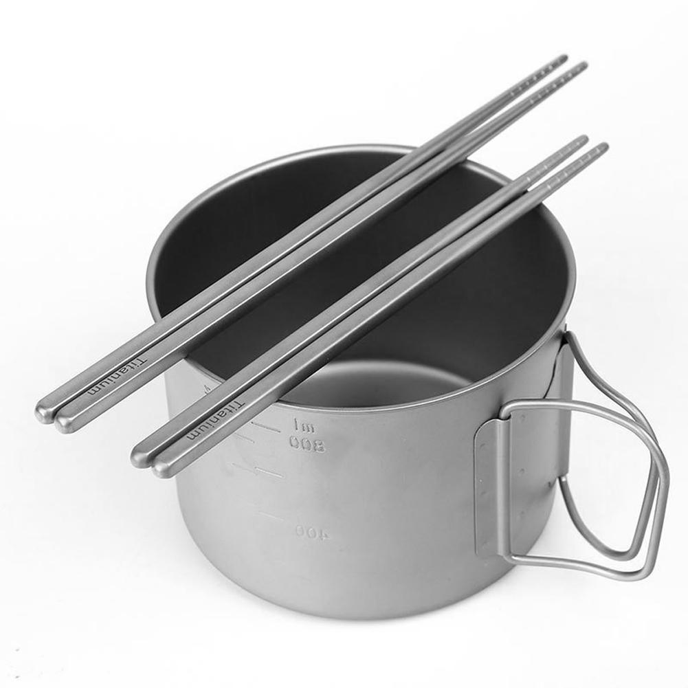 Pure Titanium Chopsticks Hollow Chopsticks Outdoor Tableware Camping Chopsticks