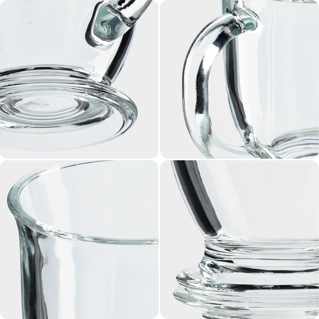 KADAX Glasses for Tea Coffee 460ml Mugs with Handle Set of Glasses 2 Pcs