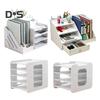 File Storage Rack Desktop Organizer Large Capacity Multi-Layer Partition Design Easy Assembly File Holder
