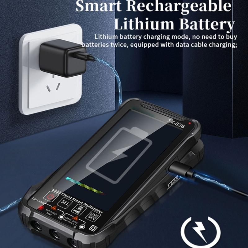 High Precisions Digital Multimeter with Large LCD Display & Auto Ranging Functionality Portable Handheld Multimeter