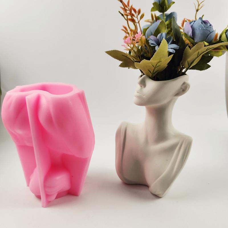 3D Форма для Цветочного Горшка из Смолы, Гипса, Цемента, Бетона Креативные Абстрактные Формы Человеческого Тела Силиконовая Форма DIY Форма для Заливки