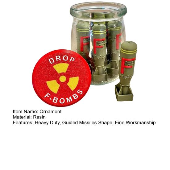 F-Bombs Jar Resin Craft F Управляемые ракеты Настольная фигурка Статуя Скульптура Забавное украшение для домашнего офиса Стол для мужчин Подарок на день рождения