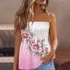Топы-трубы для женщин, милая сексуальная футболка без рукавов с открытыми плечами и принтом