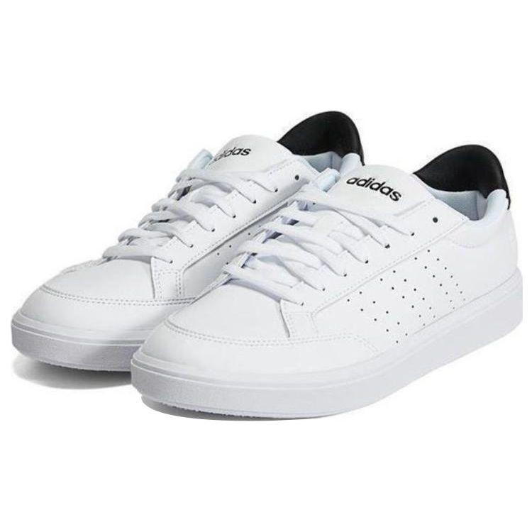 adidas Neo Nova Court Кожаные Нескользящие Прочные Дышащие Низкие Кеды для Скейтбординга Мужские Кроссовки Белые Черные H06238