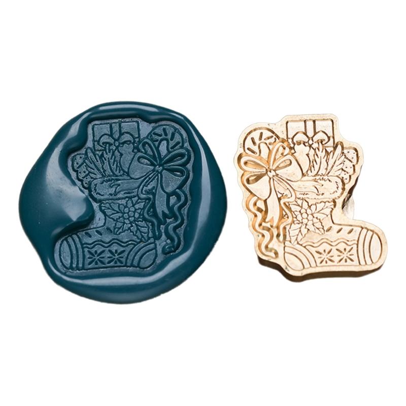 Vintage Stamp Head for Seal Letter Envelope Wedding Invitations Christmas Card Decoration, Christmas Embossed Seal Stamp