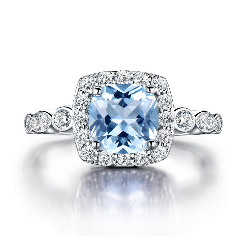 Роскошные обручальные кольца из серебра 925 пробы с небесно-голубым кубическим цирконием для женщин, модные ювелирные кольца