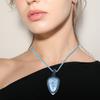 Ювелирные изделия ручной работы Owyhee Blue Opal Macrame Thread Gemstone, ожерелье 20-36''Ad