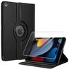 Case + Tempered Glass - BOOLING - for iPad 10.2" - 360° Rotating - Black - Screen Protector