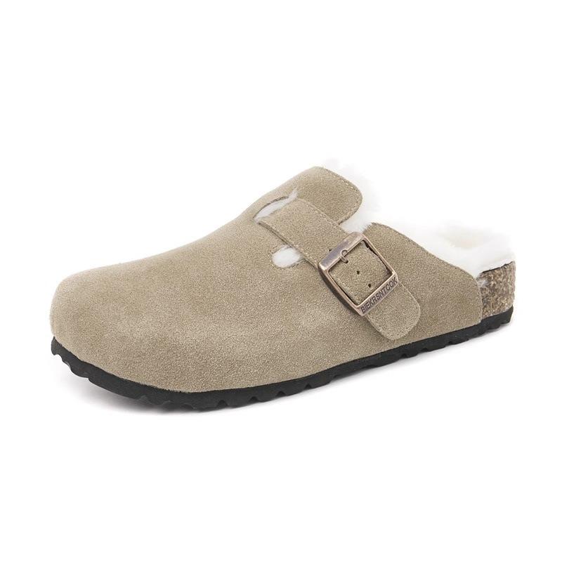 Leather Women's Spring New Cork Bottom Flat Bottom Cowhide Fishing Casual Bag Head Slippers