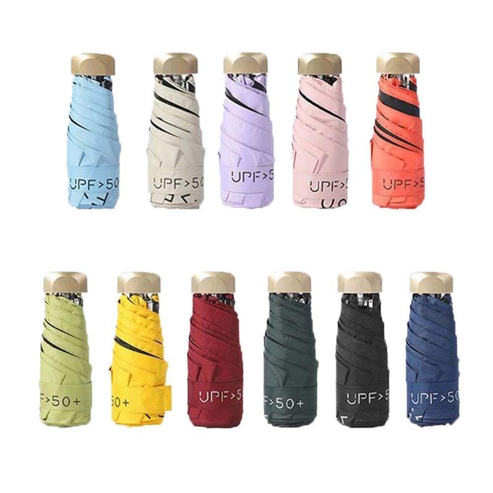 Мини-плоский пятисекционный зонт с шестью костями, складной солнцезащитный зонт с защитой от УФ-излучения для использования на открытом воздухе