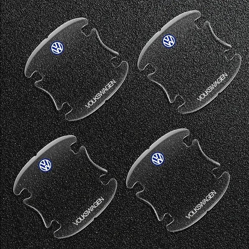 VW Car Door Handle Bowl Scratch Transparent Stickers Anti-collision Strip For Volkswagen VW Golf 4 7 MK3 4 7 Touran Polo Passat